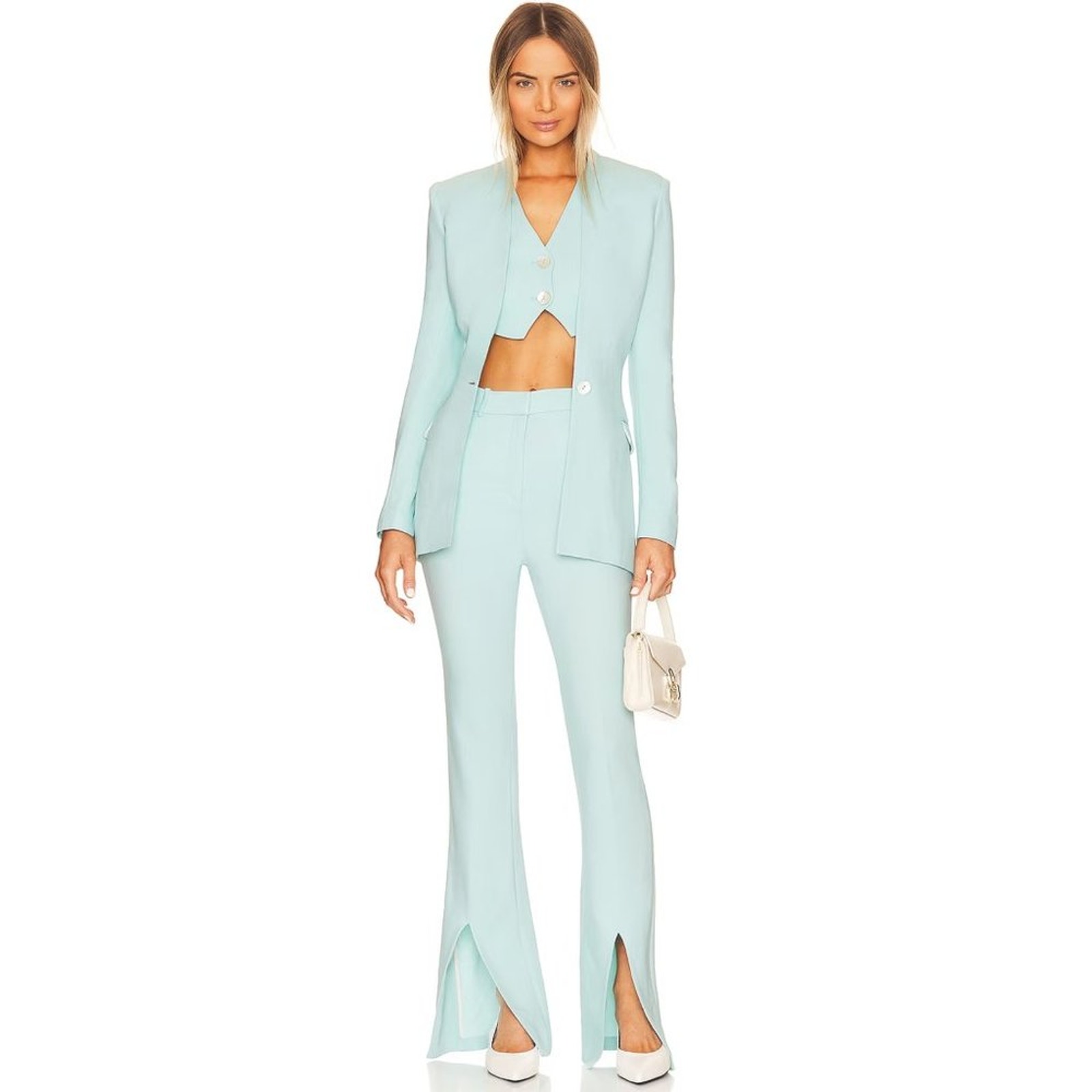 L'academie Ospen Notched Pant In Plein Air Blue Nwot Size Xs
